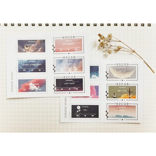 Tờ Bullet Journal/ Planner sticker trang trí: Now playing