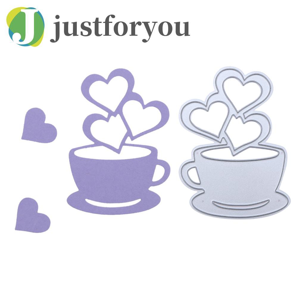 Justforyou2 Love Heart Coffee DIY Metal Scrapbook Craft Embroidery Cutting Die Stencils