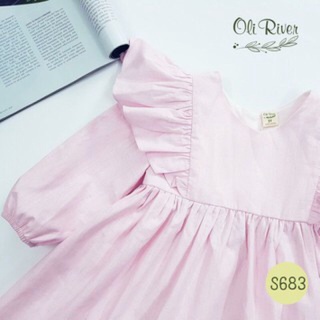 Đầm oli river thô linen hồng