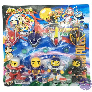 Vỉ đồ chơi 4 robot bắn bi Bom Bom Man bằng nhựa