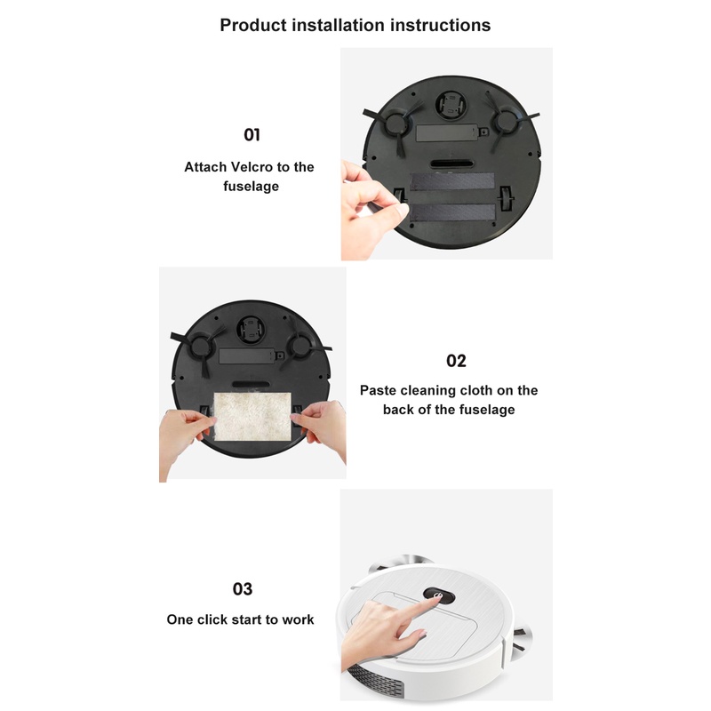 Robot Hút Bụi, Robot Lau Nhà 3 Chức Năng Quét + Hút + Lau Nhà, Kế Chống Rơi Usb Gia Đình