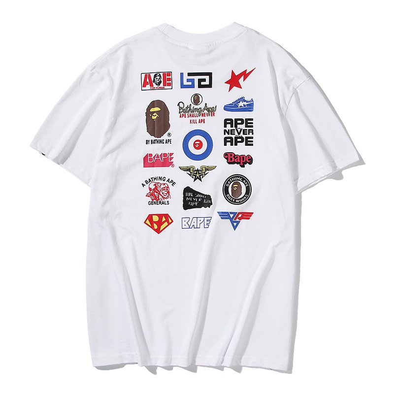 BAPE Áo Thun Cotton Thể Thao Ngắn Tay Thời Trang Mùa Hè Cho Nam Nữ