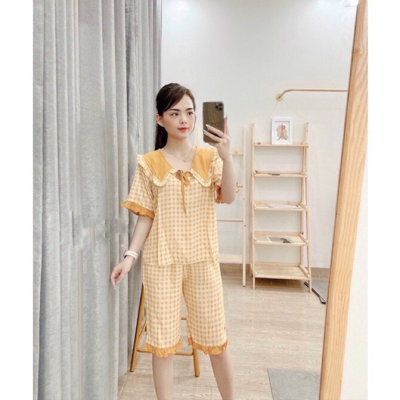 Bộ lửng kẻ caro phối bèo (43-60kg)