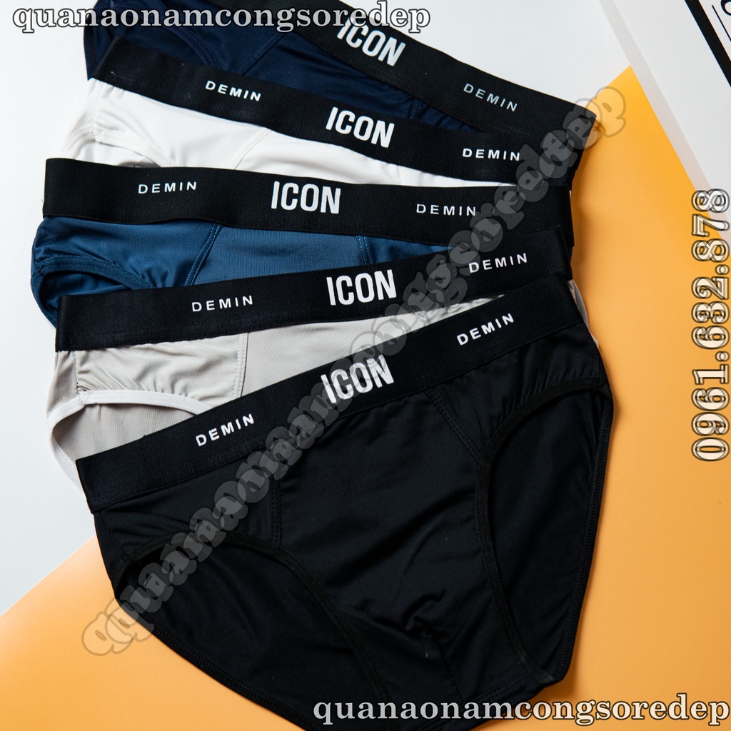 Hộp 4 quần , hộp 5 quần sịp chéo I.C.O.N DEMIN ,màu NGẪU NHIÊN thun lạnh loại 1 , co giãn 4 chiều, đủ màu, thoáng mát