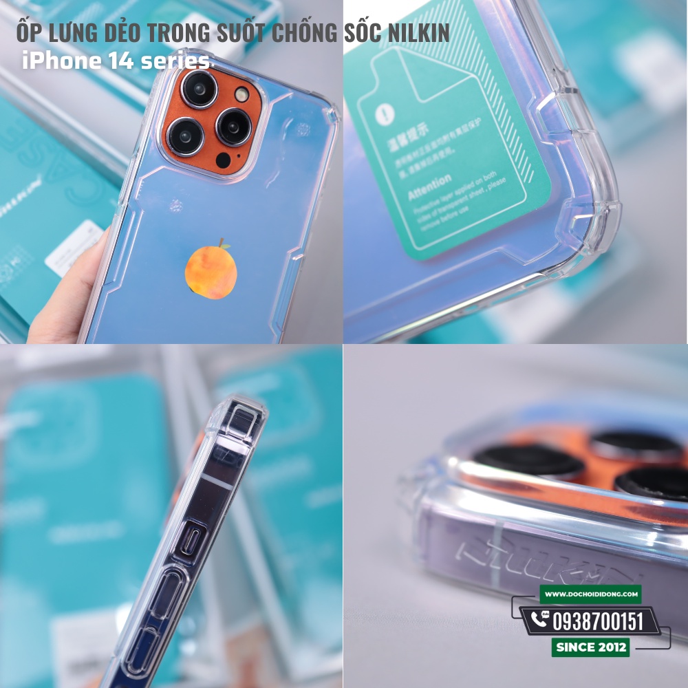 Ốp lưng dẻo chống sốc cho IPhone 14 - 14 Plus - 14 Pro - 14 Pro Max NILLKIN trong suốt