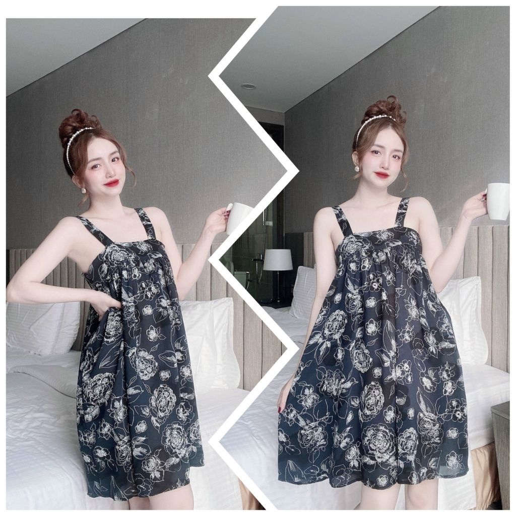 Váy ngủ sexy BIGSIZE ❣️FREE SHIP❣️ Đầm ngủ sexy lụa Mango Chất Siêu Mát Dáng Siêu Xinh &lt;75kg