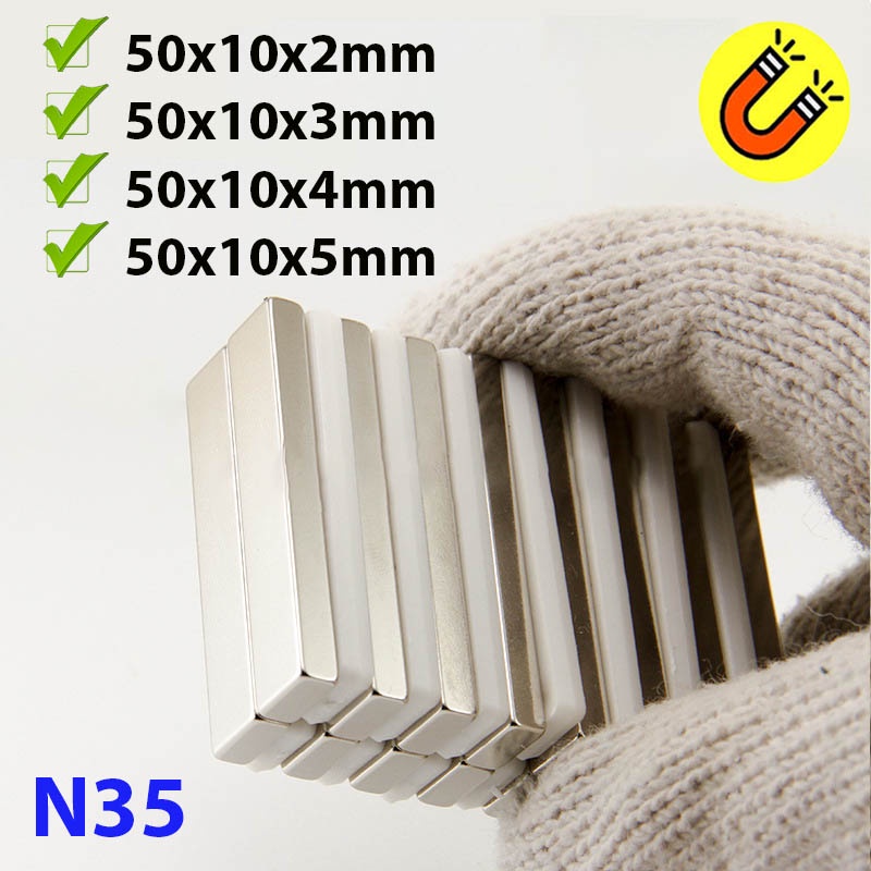 Thanh nam châm 50x10x2mm, 50x10x3mm, 50x10x4mm, 50x10x5mm