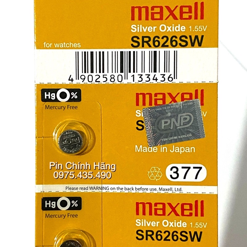 Vỉ 5 Viên Pin Đồng Hồ Maxell SR626SW SR621SW SR616SW SR416SW SR516SW SR521SW SR716SW SR721SW SR916SW SS920SW SR927SW