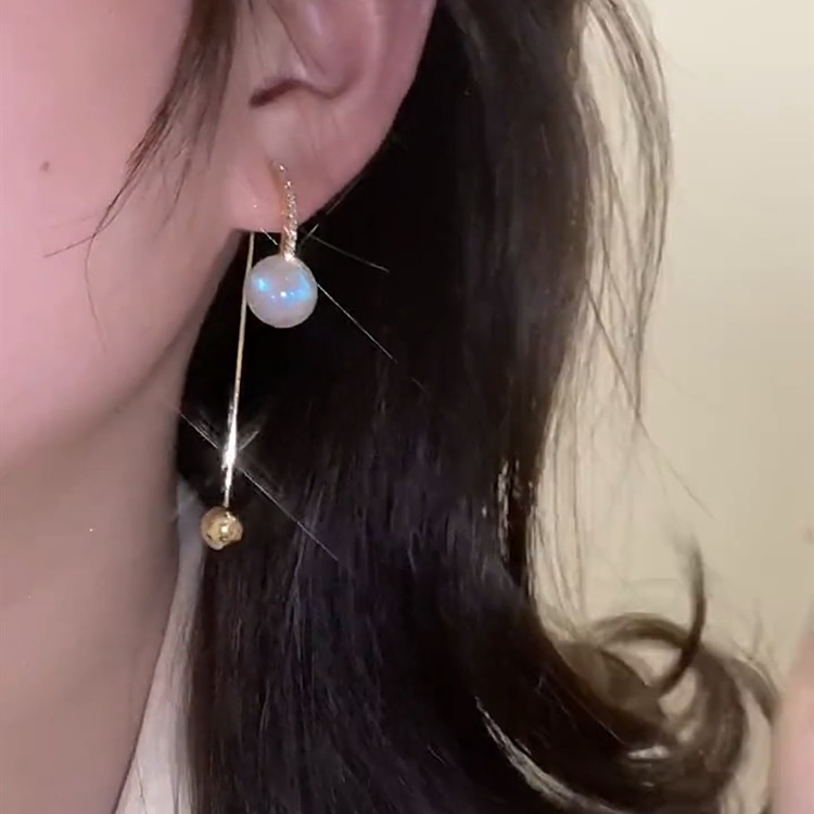 Bông Tai Hình Nàng Tiên Cá Đính Ngọc Trai Xinh Xắn 2022 S925