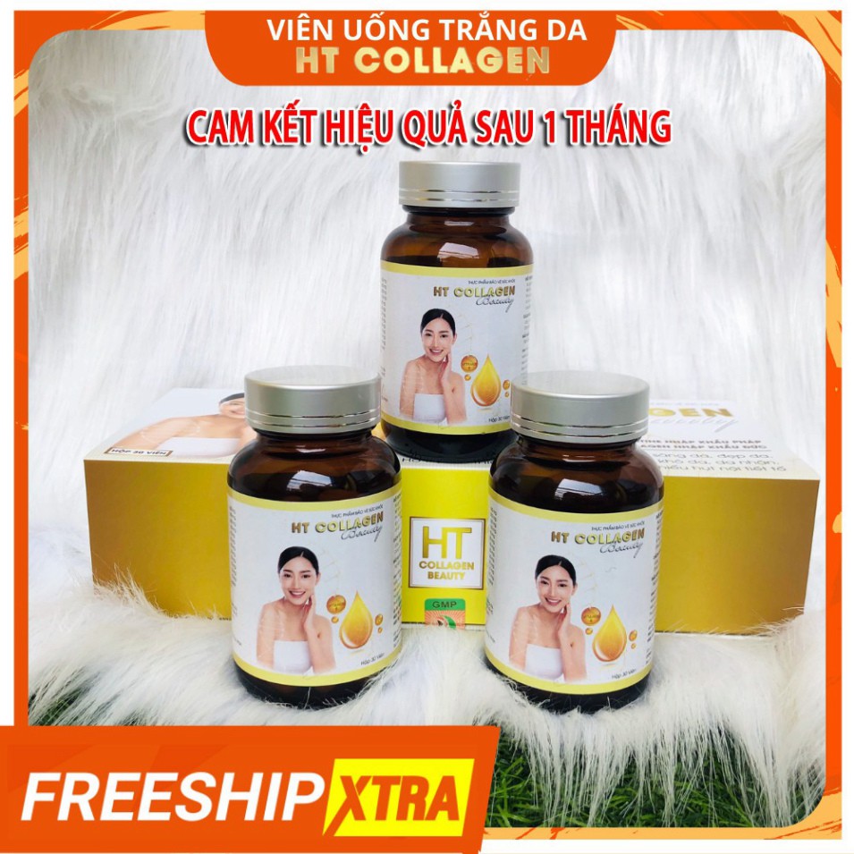 Viên uống đẹp da Collagen 3 hộp trắng da, căng mịn da sau 1 tháng HT COLLAGEN - HCH