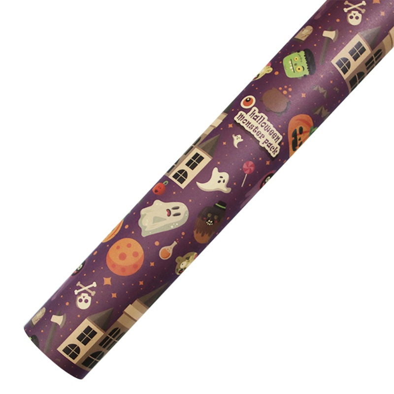 QQ Bộ 5 Tờ Giấy Gói Quà In Họa Tiết Halloween Thủ Công Trang Trí