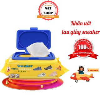 Giấy ướt lau giày sneaker, khăn ướt lau giày tiện lợi 30c một hộp