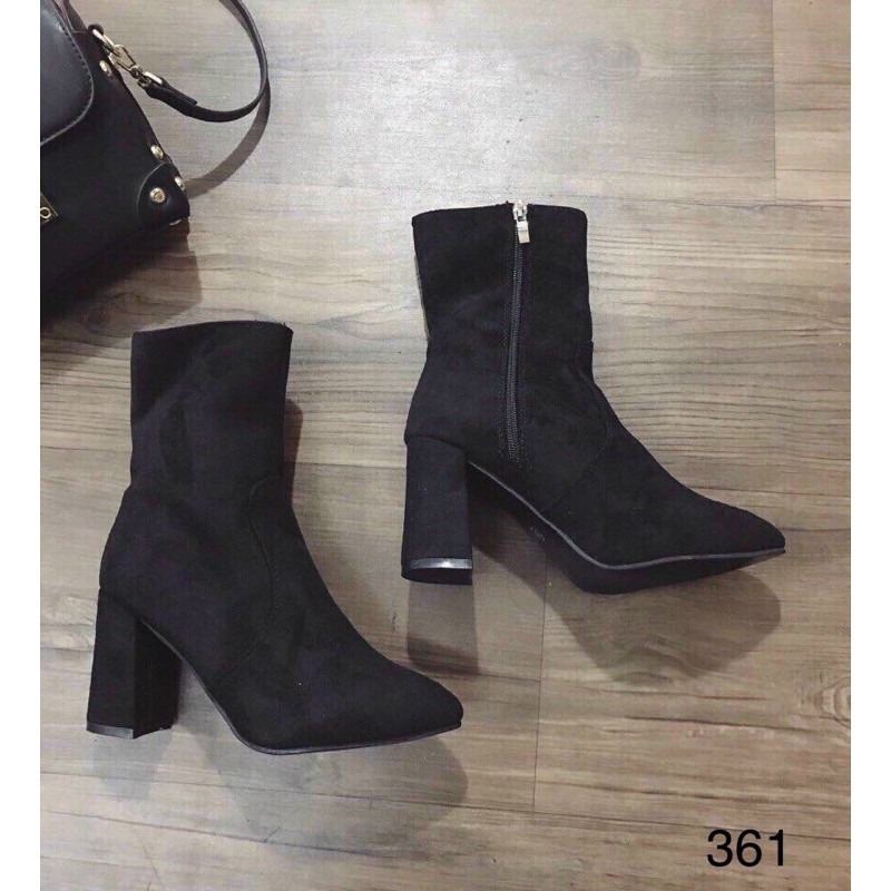 Boot cao gót da lộn khoá cạnh mã 361