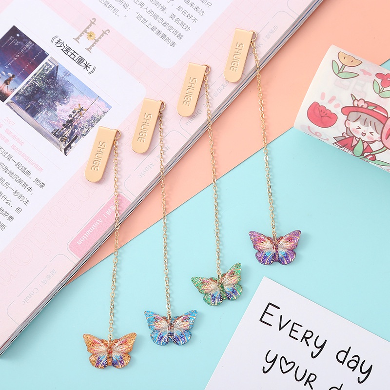 1 Cây Bút Đánh Dấu Trang Sáng Tạo Bằng Hợp Kim Kim Kim Loại Mặt Dây Chuyền / Bướm / Sách