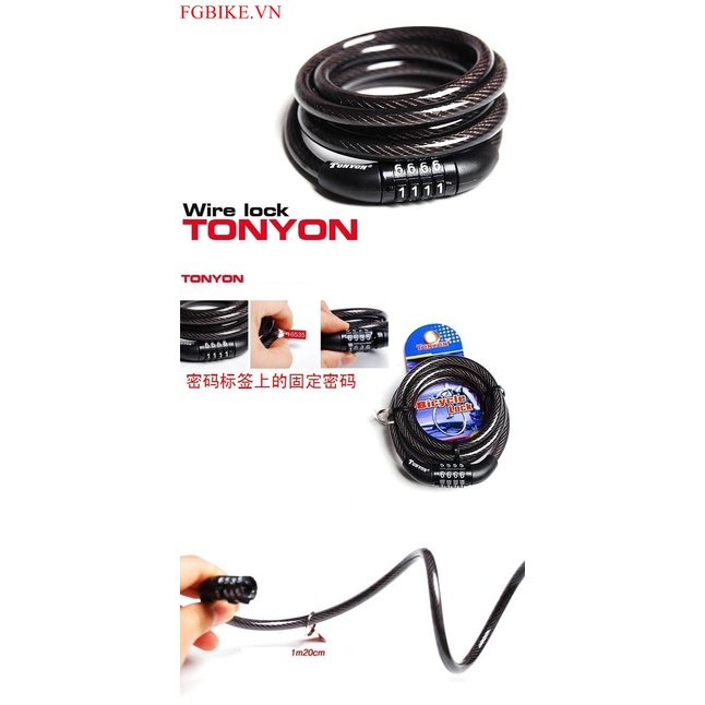 Khóa xe đạp 4 số chống trộm siêu bền bỉ, chắc chắn, khó cắt, dễ đặt pass