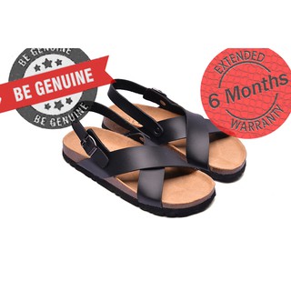 Sandal Huucuong quai chéo đen đế trấu - 2154. Hàng giầy dép sandal chính hãng Hữu Cường chịu nước bảo hành 6 tháng