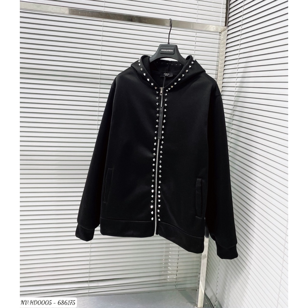 Áo Khoác Hoodie Zip ARIMI Đính Đá Unisex Chất Vải Nỉ Cao Cấp