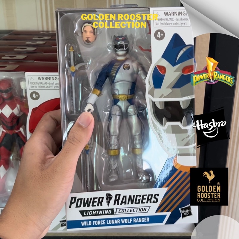 Mô hình Gao Silver Hasbro Power Rangers Lightning Collection Wild Force Lunar Wolf Ranger Figure