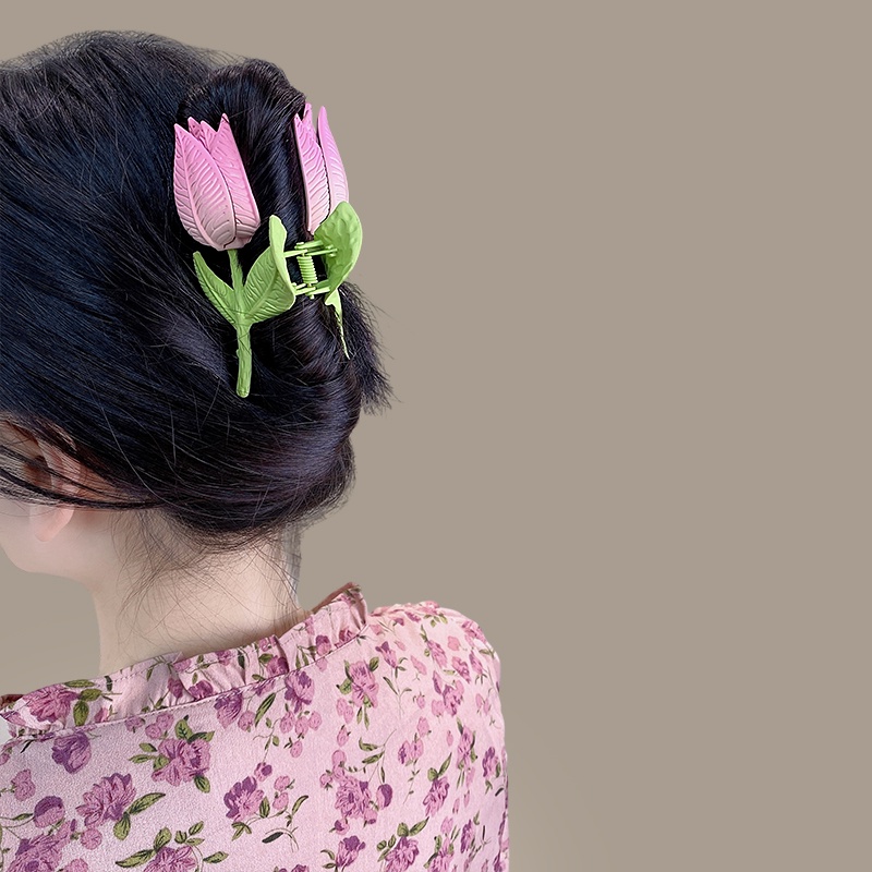 Kẹp Tóc Hình Hoa Tulip Cỡ Lớn Thanh Lịch Cho Nữ