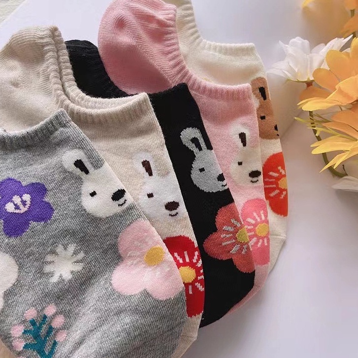 Tất Hoa Mỏng Cổ Ngắn Nhiều Màu - Tất Vớ Mùa Hè Thấm Hút Mồ Hôi Kháng Khuẩn