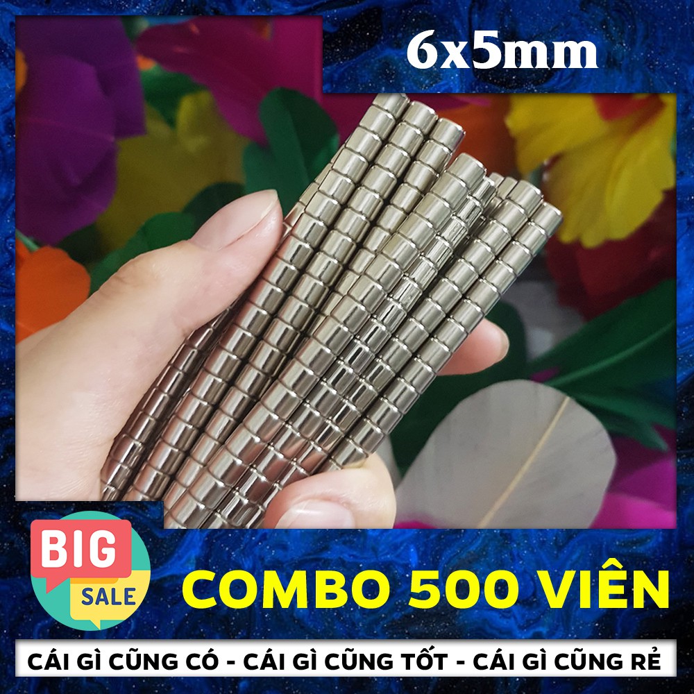 [Xả Kho] Combo 500 Viên Nam Châm Trụ Vĩnh Cửu 6x5mm