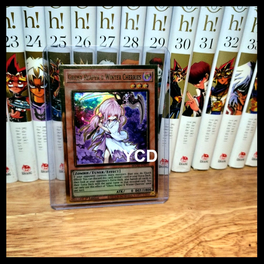 Thẻ bài yugioh chính hãng Ghost Reaper & Winter Cherries – Premium Gold Rare
