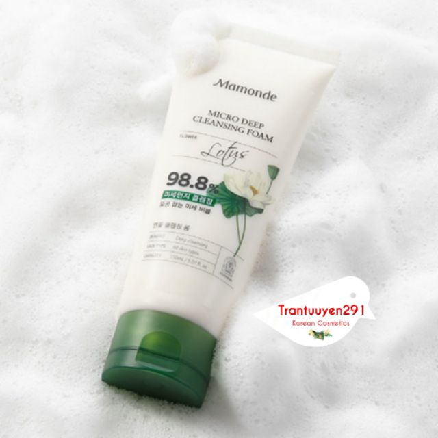 Sữa rửa mặt Mamonde Lotus Micro Deep Cleansing Foam 50ml/150ml | BigBuy360 - bigbuy360.vn