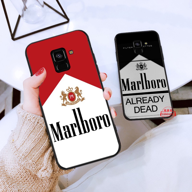 Ốp điện thoại mềm logo Marlboro cho SAMSUNG J4 J6 J7 J8 PLUS PRIME M10 M20 M30