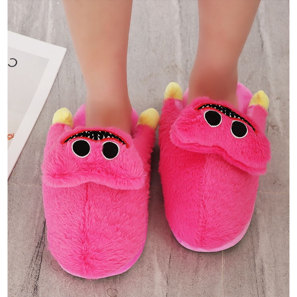 Dép bông mềm mại thoải mái tùy chọn màu sắc kiểu Huggy Wuggy giữ ấm mùa đông cho nữ