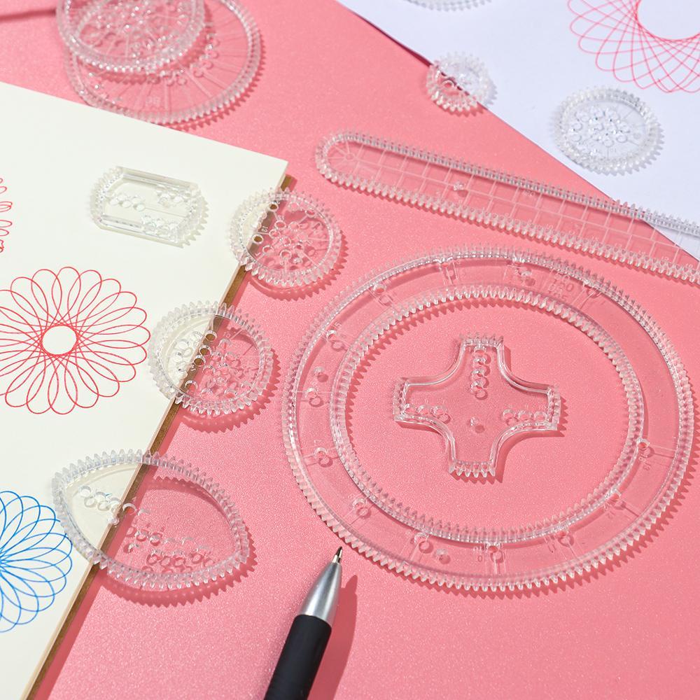 Bộ Bánh Xe Tập Vẽ Nghệ Thuật Thiết Kế Xoắn Ốc Giáo Dục Cho Bé