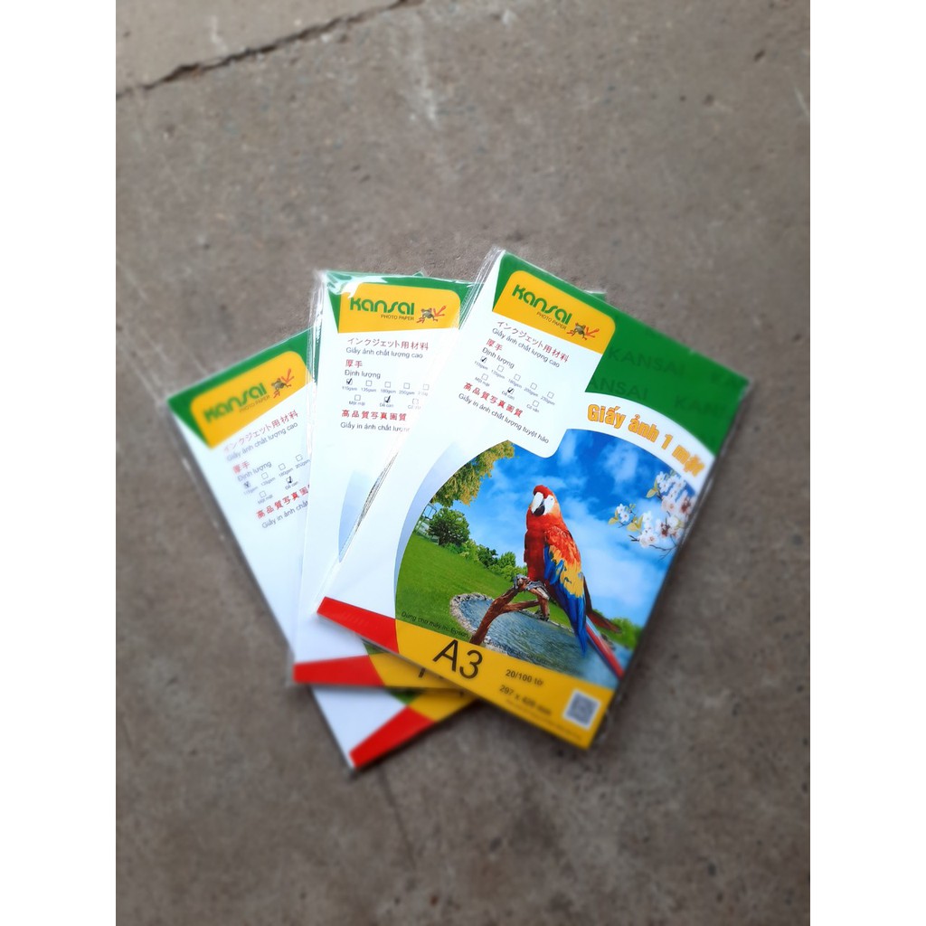 Combo 5 - 10 tập giấy in ảnh KANSAI 1 mặt A3 180gsm