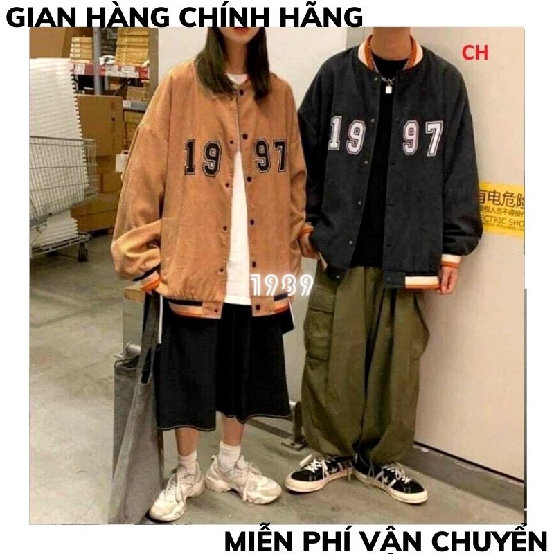 Áo khoác bomber nhung tăm 97,Áo khoác form rộng UNISEX kiểu Hàn quốc ulzzang , Áo khoác bomber nam nữ dù THỜI TRANG 1989