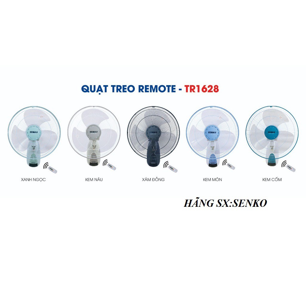QUẠT TREO TƯỜNG CÓ REMOST SENKO,QUẠT TREO ĐIỀU KHIỂN TỪ XA TR1628