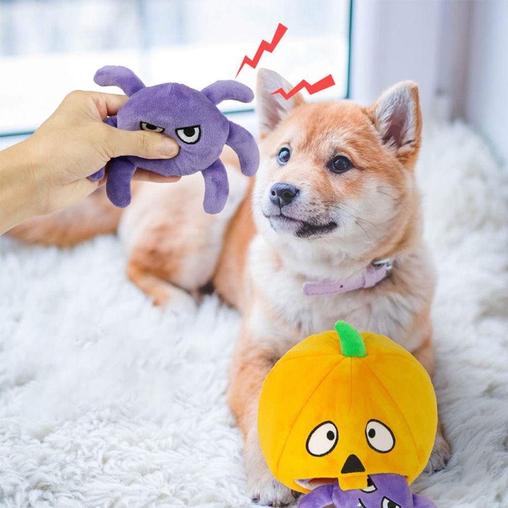 LAYOR1 Set 4 Đồ Chơi Phát Ra Tiếng Kêu Hình Bí Ngô Dễ Thương Cho Cún Cưng