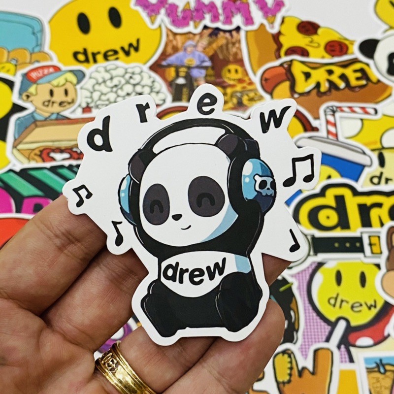 💖Set 50 cái💖 Sticker cute DREW HOUSE chất liệu pvc nhám cao cấp chống thấm dán vali, laptop, mũ bảo hiểm, điện thoại,...