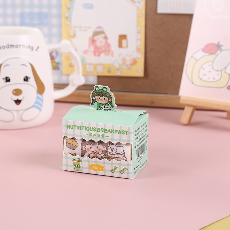 Băng keo dán họa tiết dễ thương WS04 - Cuộn Washi tape trang trí sổ tay