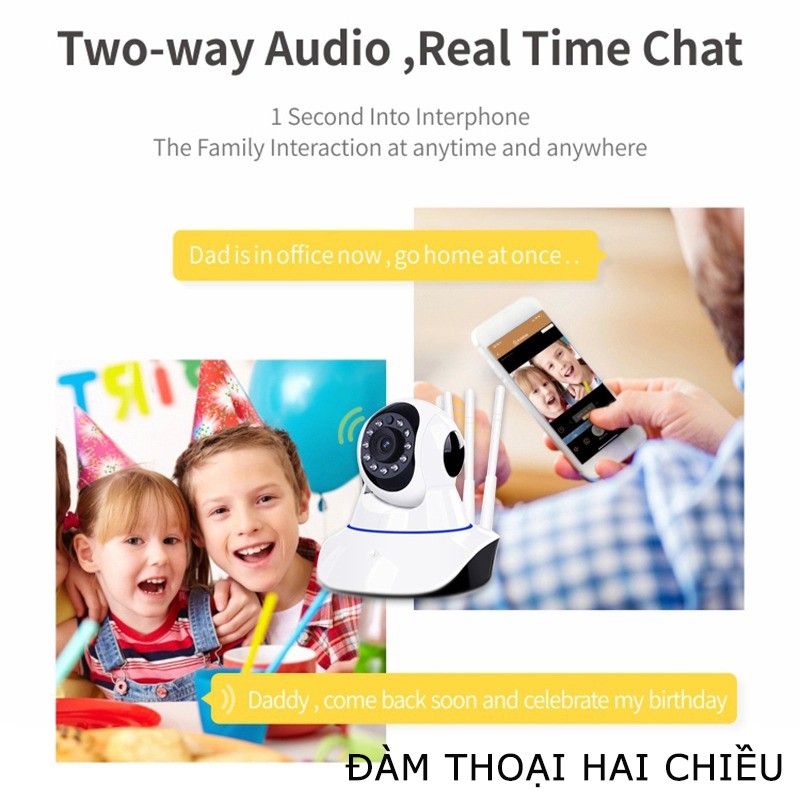 [Mã SKAMSALE03 giảm 10% đơn 200k] Camera App yoosee HD Wireless IP X8100 quan sát và báo động - xoay 360 độ