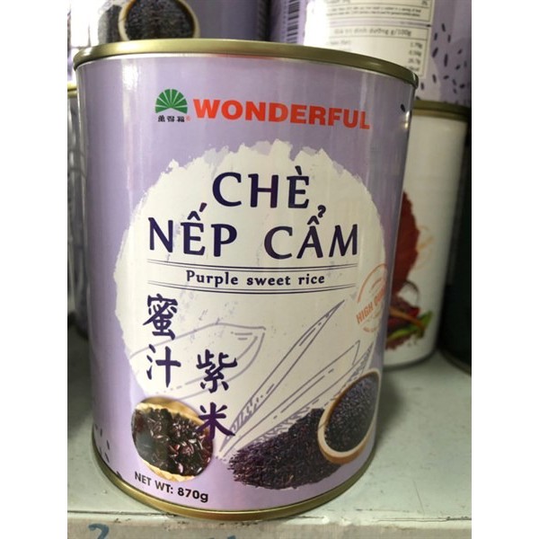 Chè Nếp Cẩm Wonderful Lon 870g - Làm Trà Sữa , Sữa Chua Nếp Cẩm Siêu Ngon