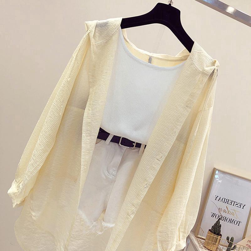 Áo khoác cardigan chống nắng màu trơn thời trang