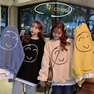 Kii Wii Áo Sweater Tay Dài Dáng Rộng In Họa Tiết Phong Cách Mùa Thu Xinh Xắn Cho Nữ