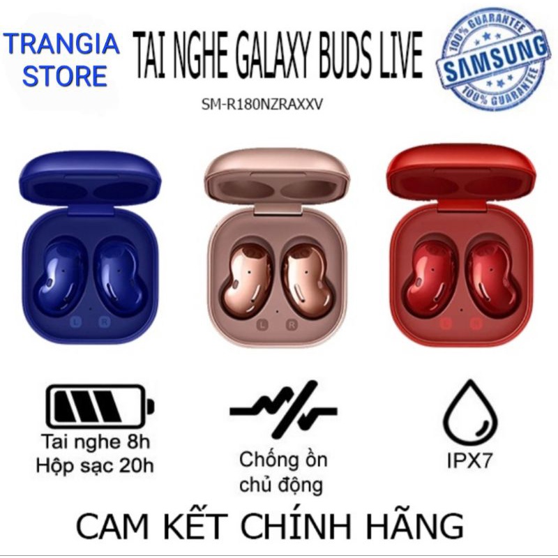 Tai nghe True Wireless Bluetooth Samsung Buds Live - R180 New Seal Chính hãng