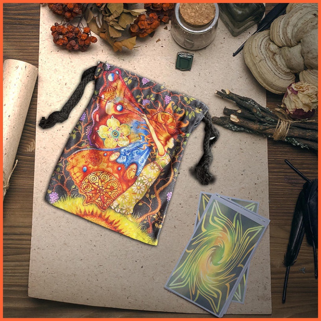 Túi Dây Rút Đựng Bộ Bài Tarot Oracle Chất Liệu Nhung Tổng Hợp