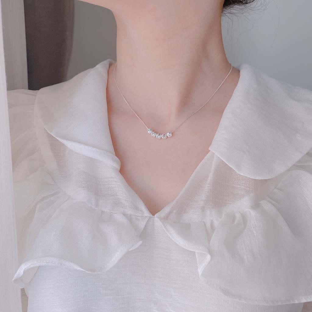 Dây chuyền Bạc nguyệt quế, Vòng cổ 5 bi Bạc cao cấp TUNASILVER 𝐂𝐚𝐦 𝐤𝐞̂́𝐭 𝐜𝐡𝐮𝐚̂̉𝐧 𝐁𝐚̣𝐜 _TUNASHOP SILVER