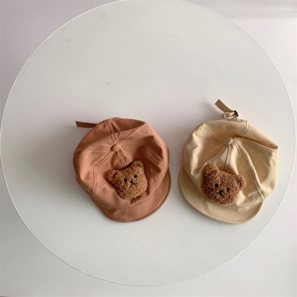 Mũ Lưỡi Trai Vải Cotton Hình Gấu Dễ Thương Cho Bé