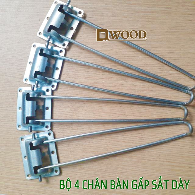 Bộ 4 chân bàn xếp Dwood chân bàn gấp sắt dày, chịu lực tốt