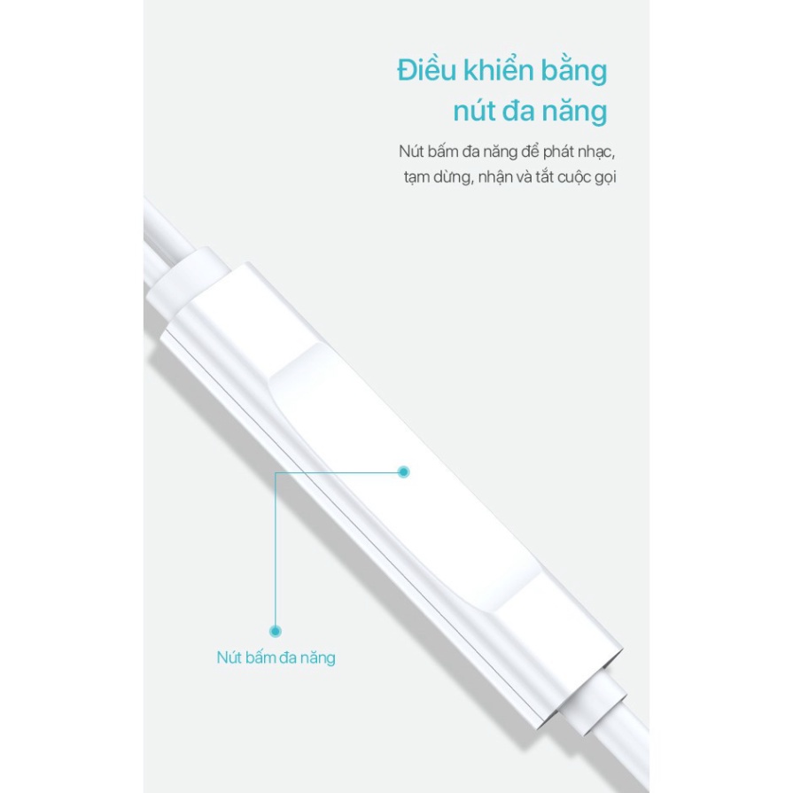 Tai nghe nhét tai ACOME AW01, Chất âm rõ nét, Chất liệu dây siêu bền, chống rối, Có Micro đàm thoại, Đeo tai dễ chịu