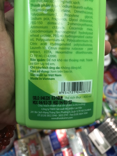 DẦU GỘI THORAKAO HOA BƯỞI 400ML | BigBuy360 - bigbuy360.vn