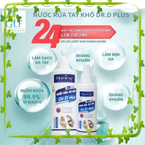 [Mua 1 tặng 1] Nước rửa tay khô Homevic Dr.D Plus 100ml