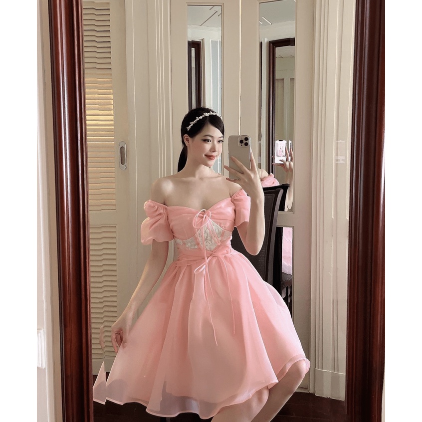 (Free ship) Mẫu Đầm Thiết Kế  Đa Năng -Mặc Trễ Vai Hay Hai Dây Đều Được UP VLTN Shop