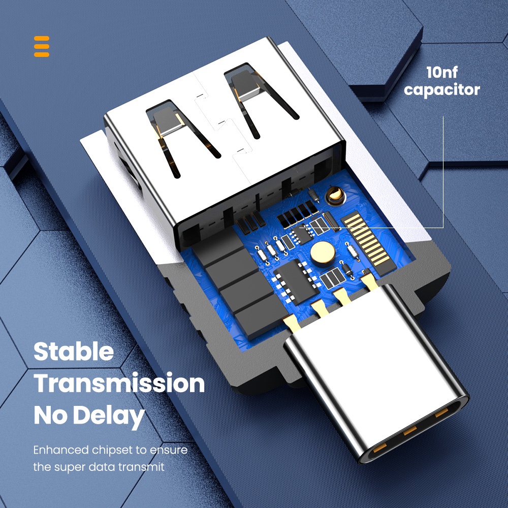 Đầu chuyển đổi USB 3.0 sang Type C OTG cho Macbook Samsung tiện dụng